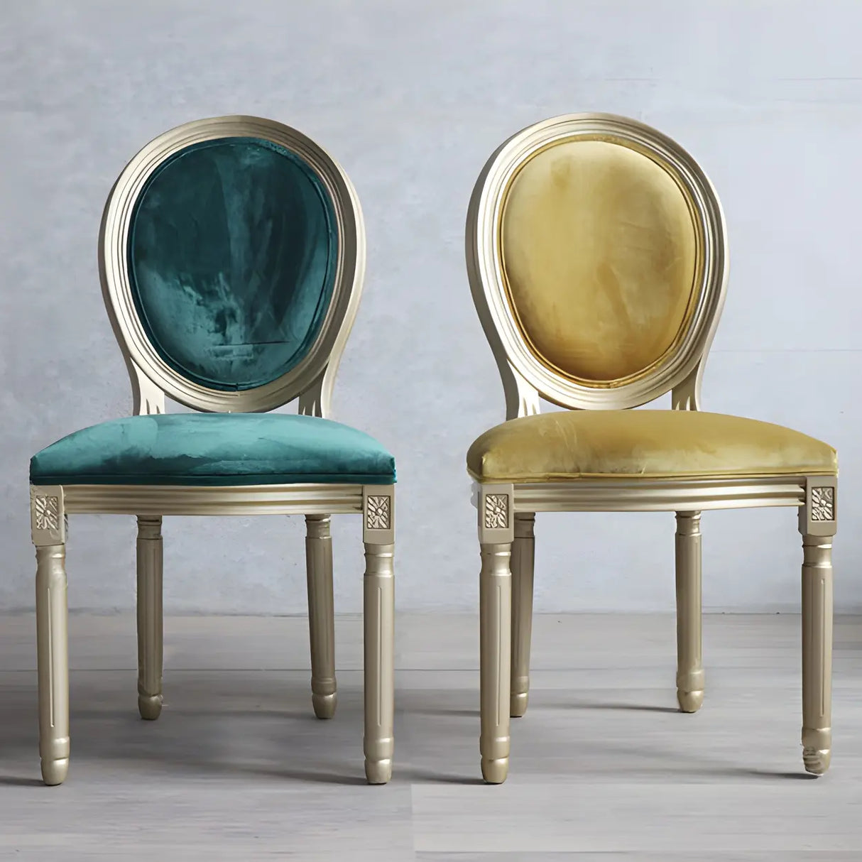 Traditional Velvet King Louis Back Dining Side Chair Image - 27