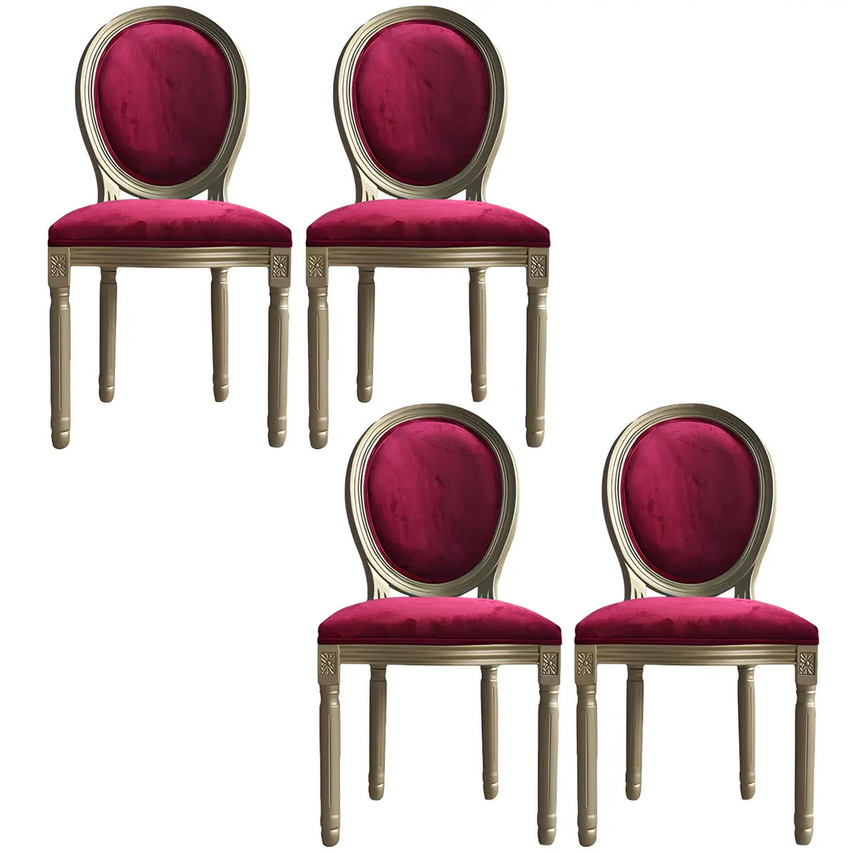 Traditional Velvet King Louis Back Dining Side Chair Image - 28