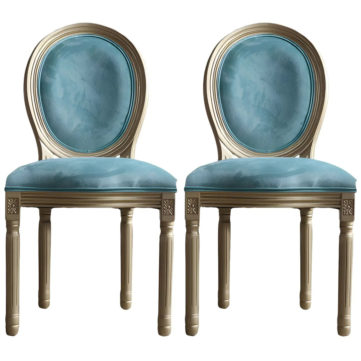 Traditional Velvet King Louis Back Dining Side Chair Image - 31