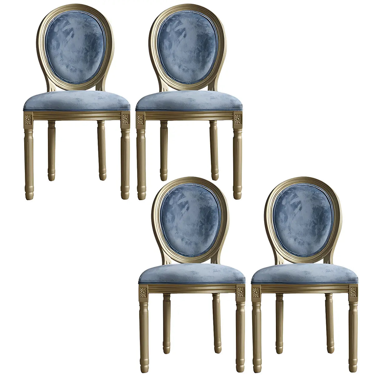 Traditional Velvet King Louis Back Dining Side Chair Image - 47