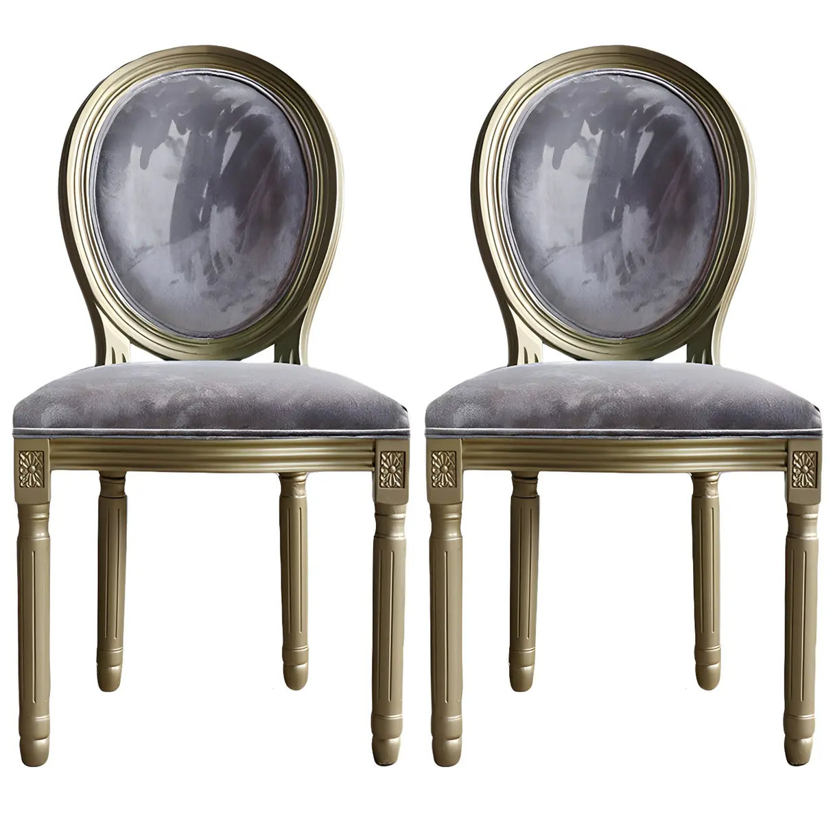 Traditional Velvet King Louis Back Dining Side Chair Image - 7