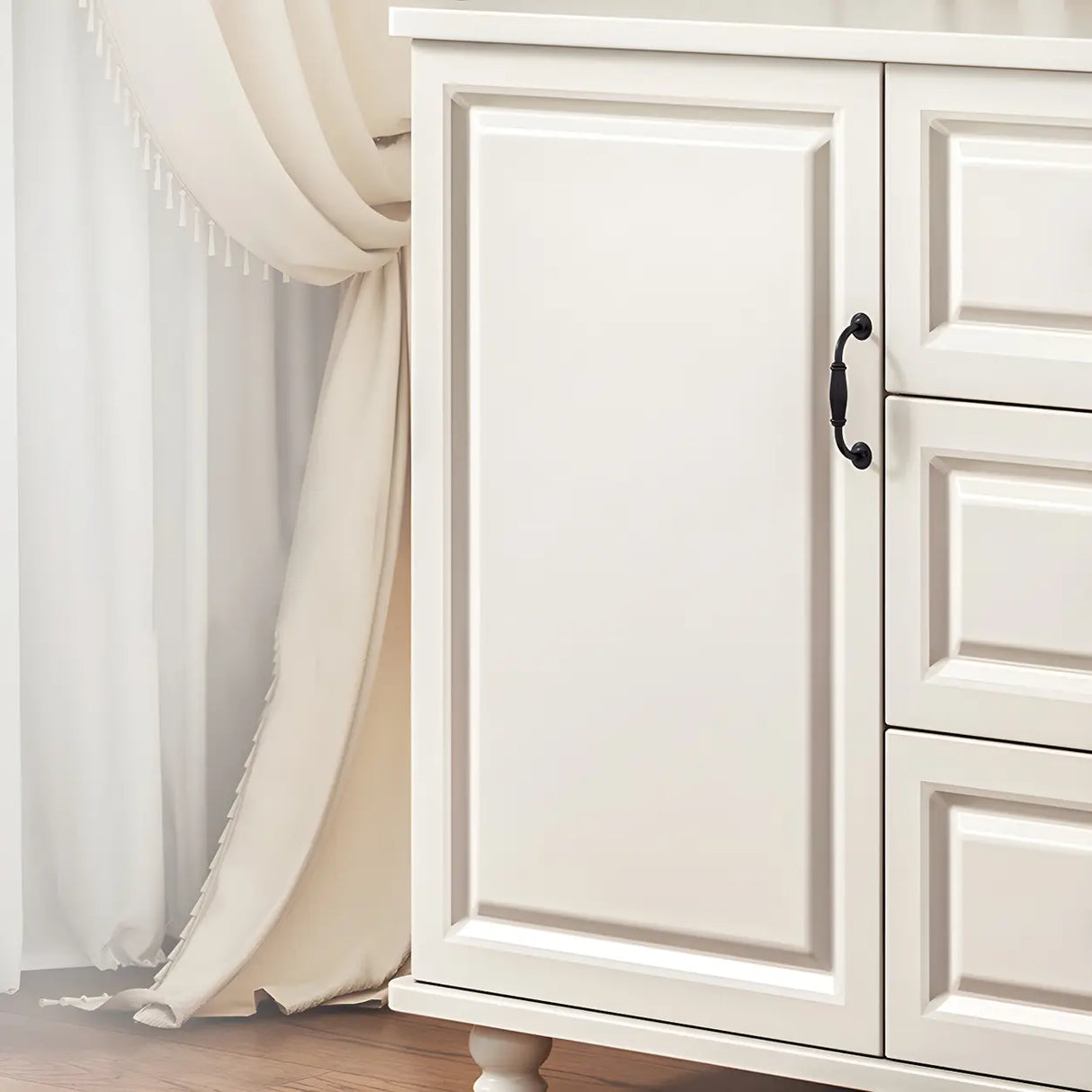 Traditional Walnut Wood Dresser Chest with Drawers Image - 14