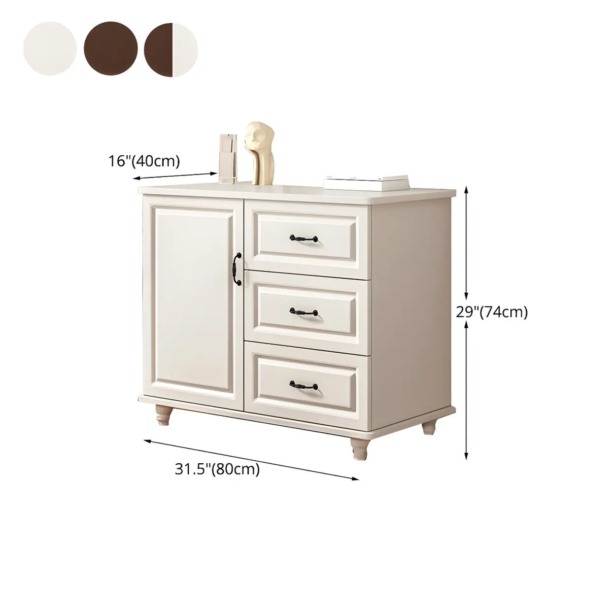 Traditional Walnut Wood Dresser Chest with Drawers