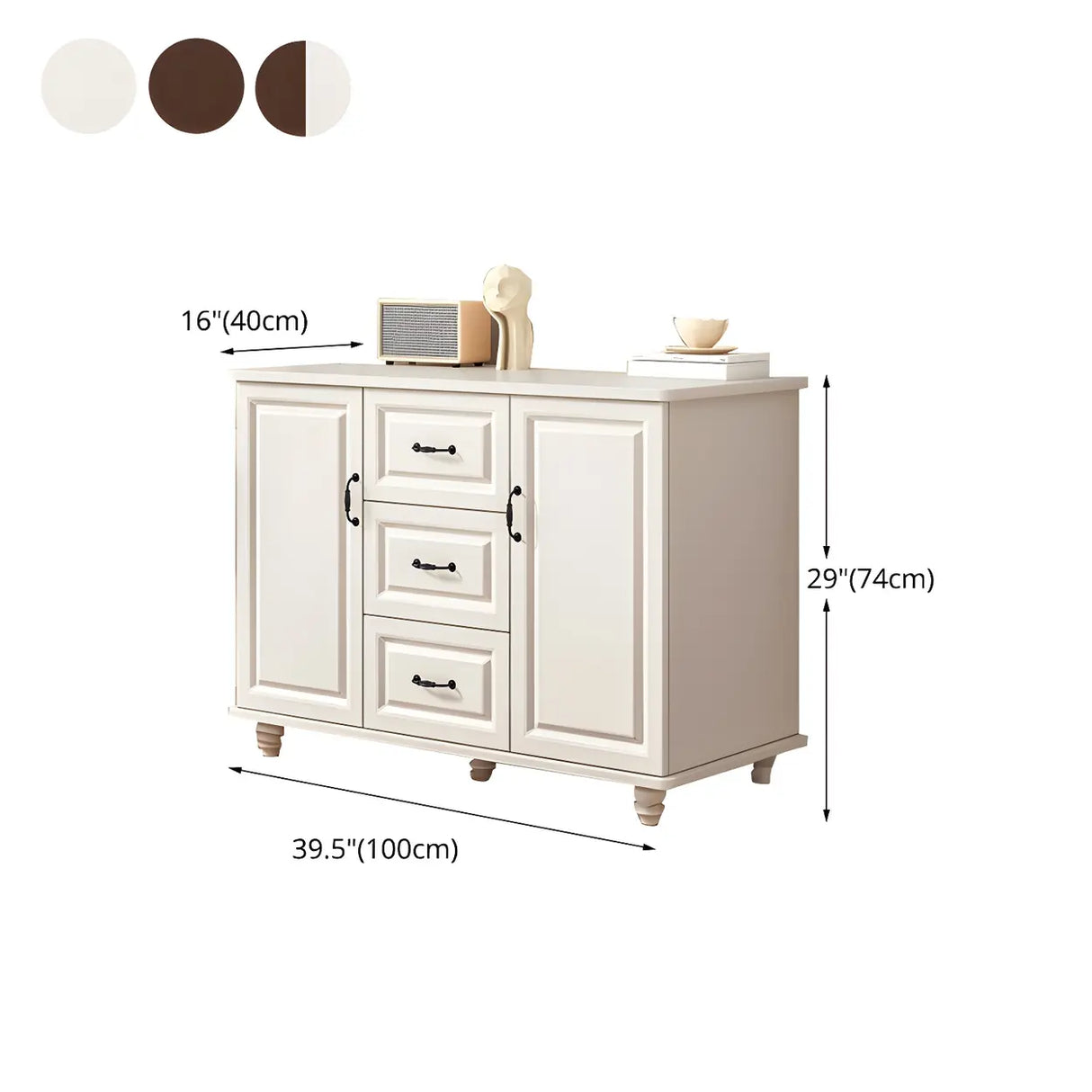 Traditional Walnut Wood Dresser Chest with Drawers Image - 29