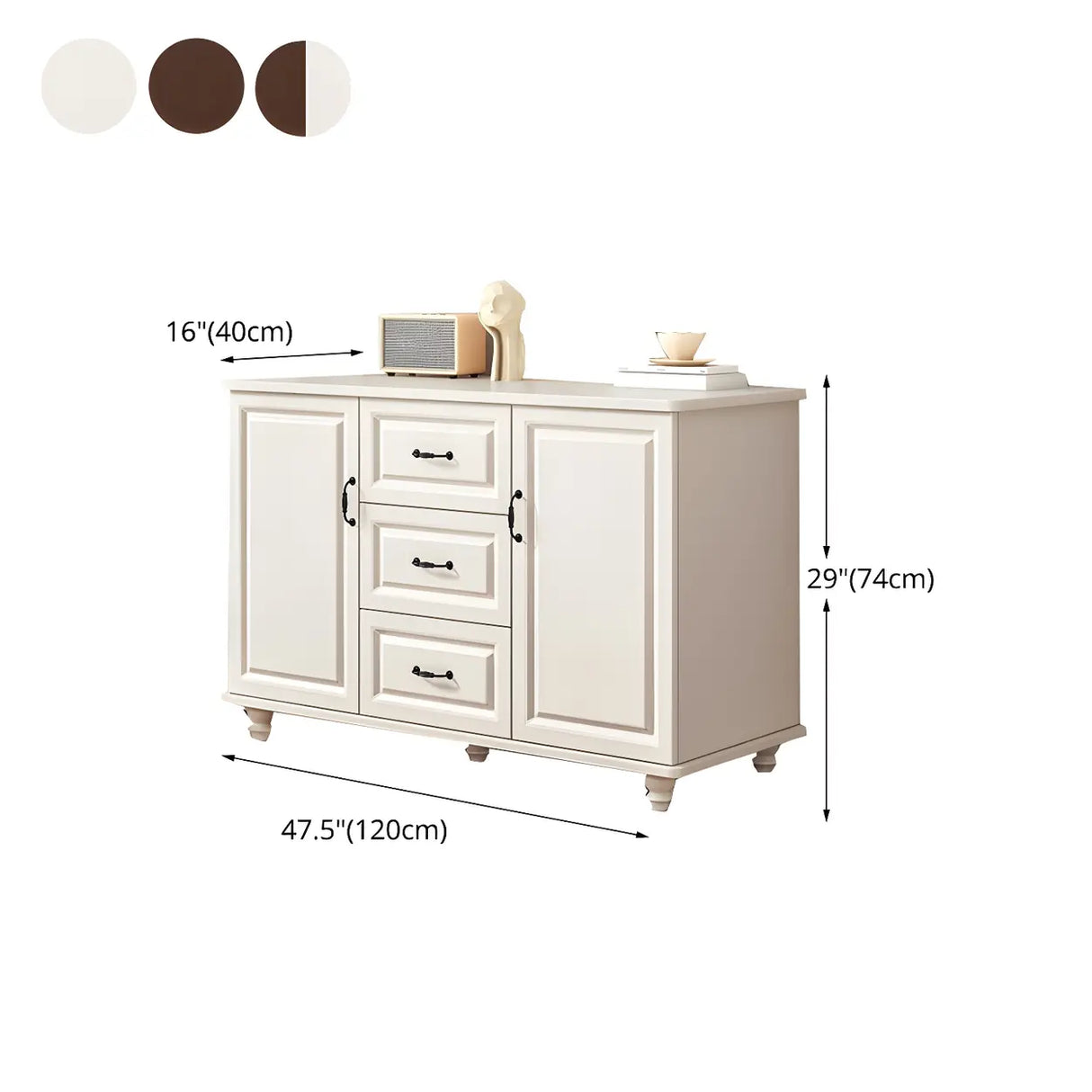 Traditional Walnut Wood Dresser Chest with Drawers Image - 30