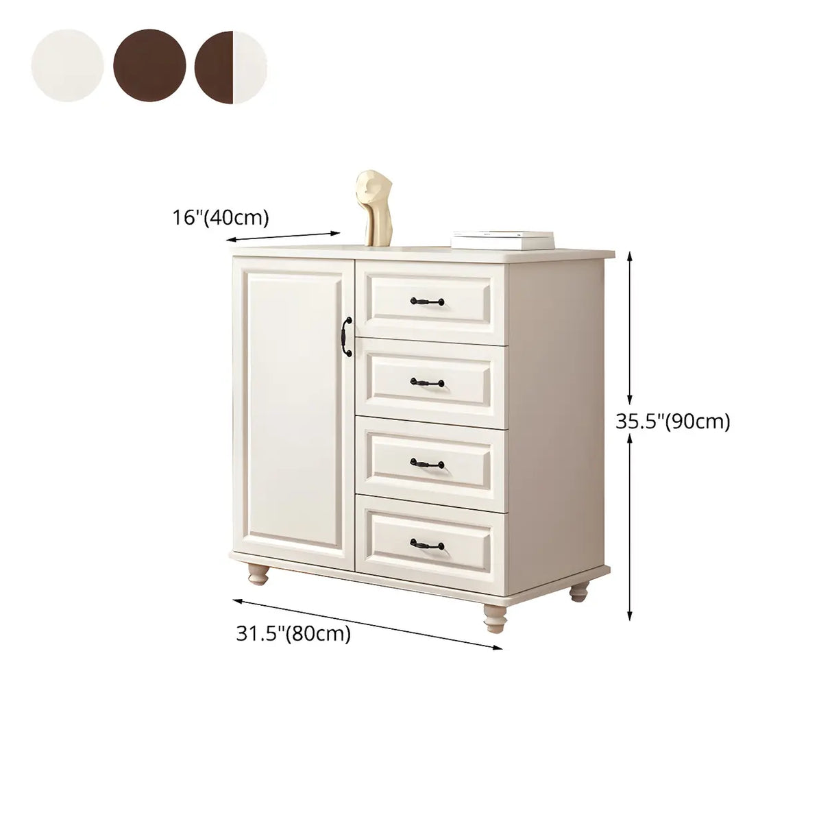 Traditional Walnut Wood Dresser Chest with Drawers Image - 31