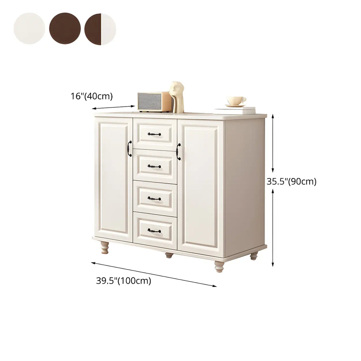 Traditional Walnut Wood Dresser Chest with Drawers Image - 32