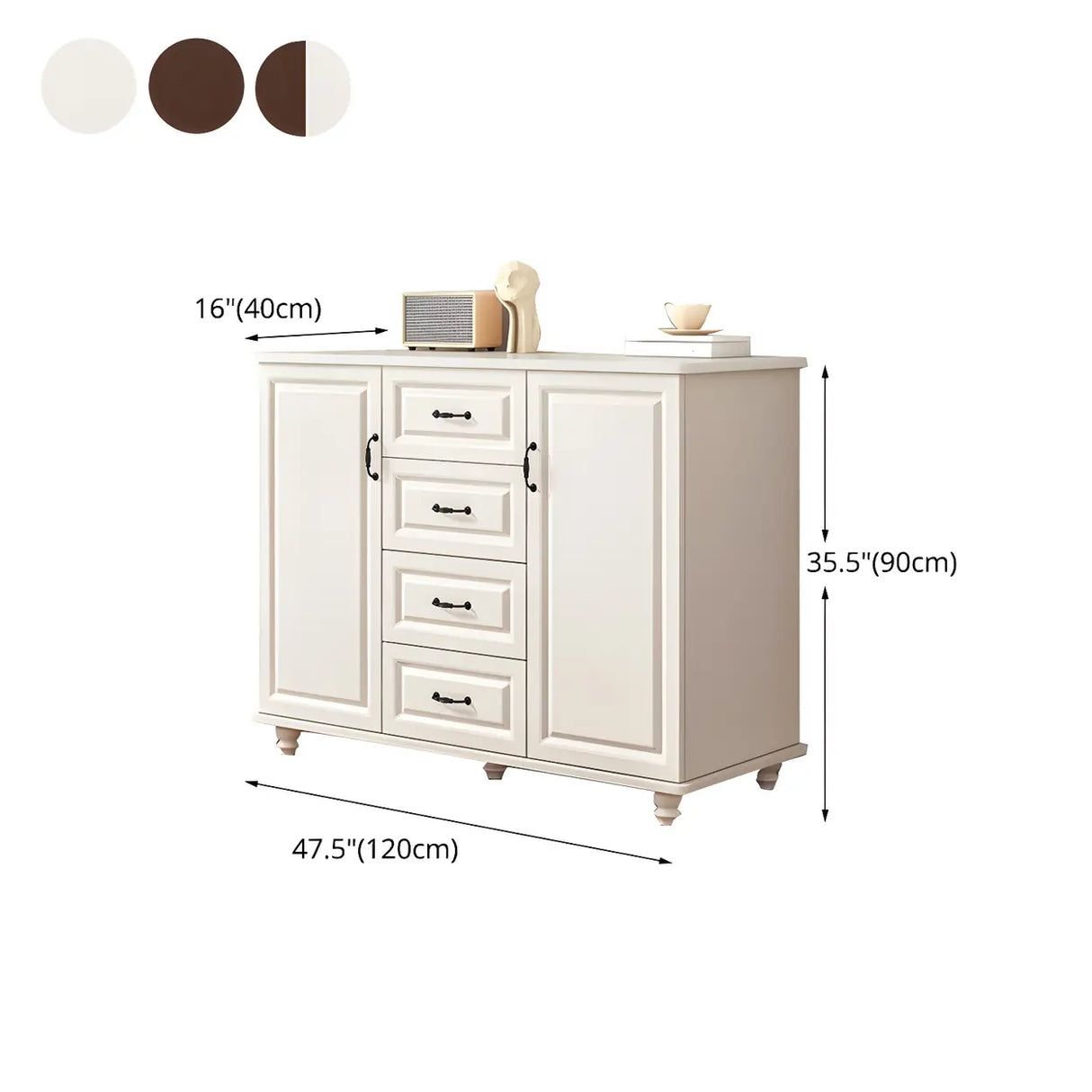 Traditional Walnut Wood Dresser Chest with Drawers Image - 33