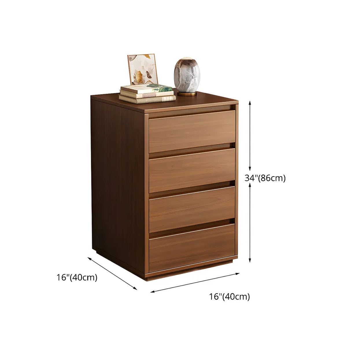 Traditional Walnut Wood Dresser Chest with Drawers Image - 34
