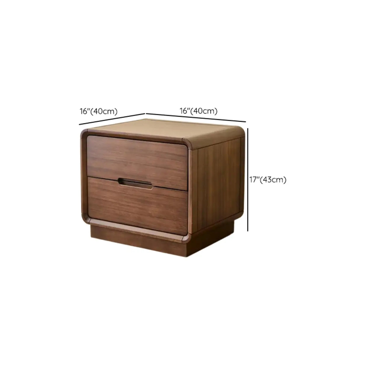 Traditional Walnut Wood Leg Narrow Nightstand with Drawers Image - 25