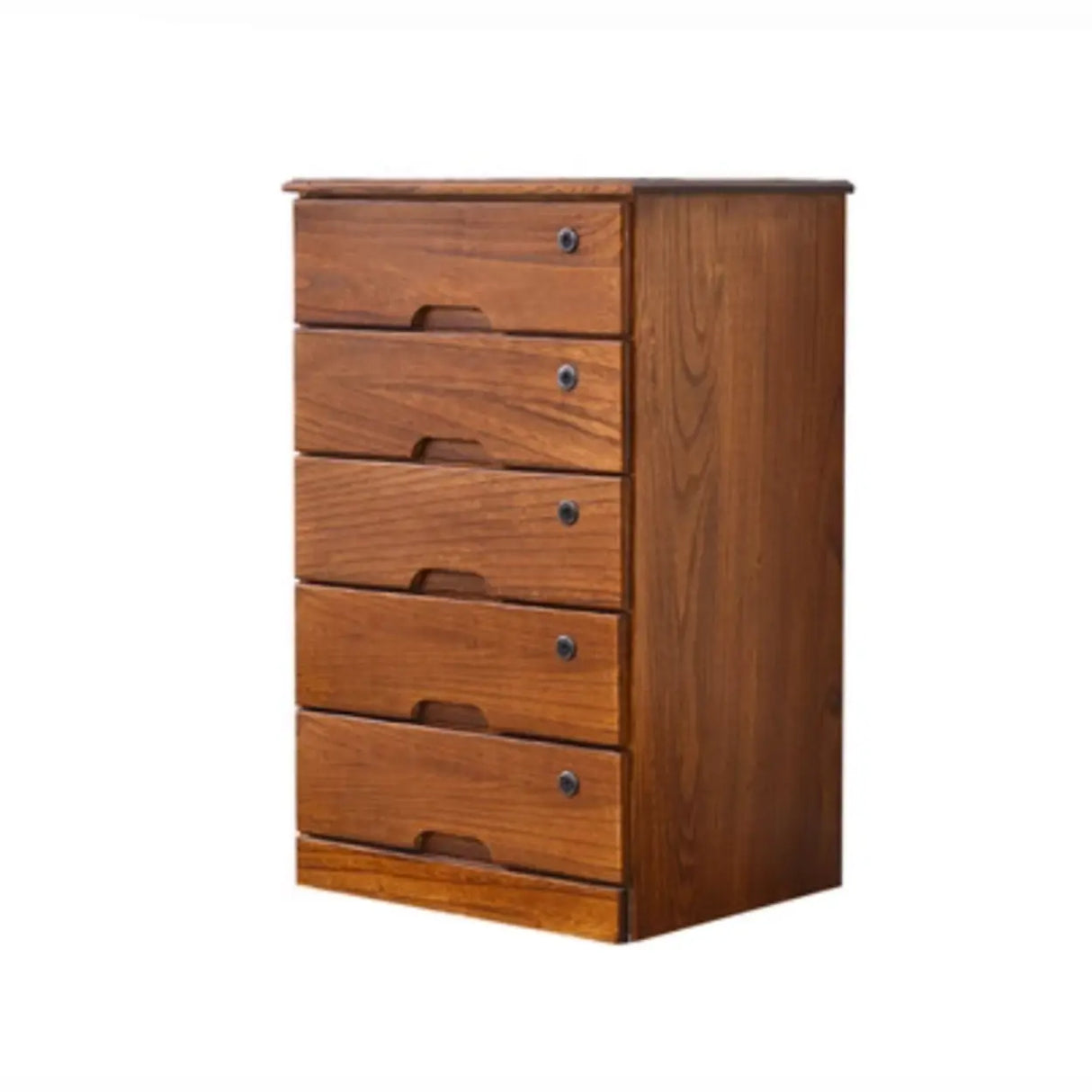 Traditional Wood Compact Brown Filing Cabinet with Drawers Image - 10