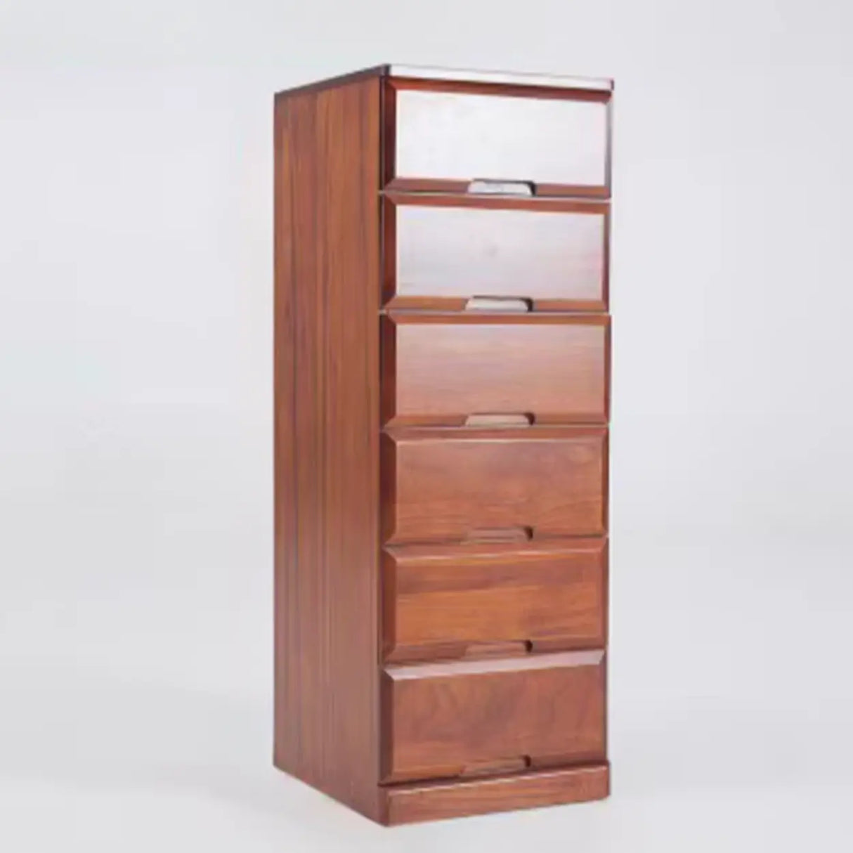Traditional Wood Compact Brown Filing Cabinet with Drawers Image - 15