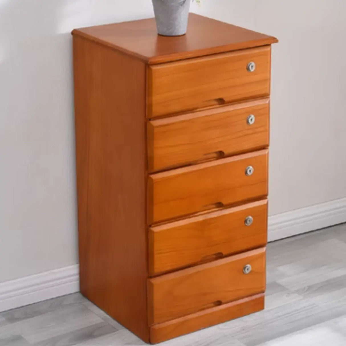 Traditional Wood Compact Brown Filing Cabinet with Drawers Image - 17