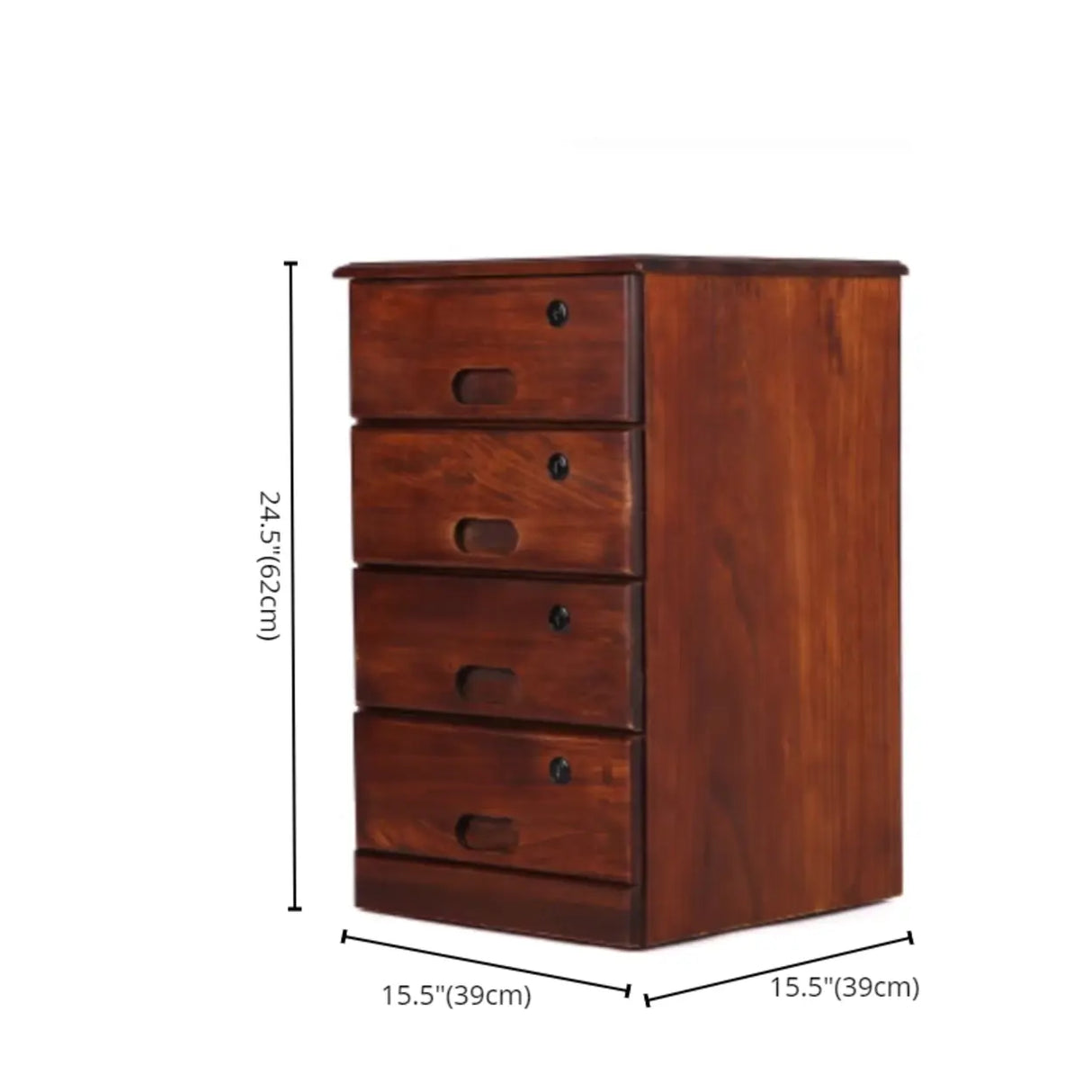 Traditional Wood Compact Brown Filing Cabinet with Drawers Image - 21