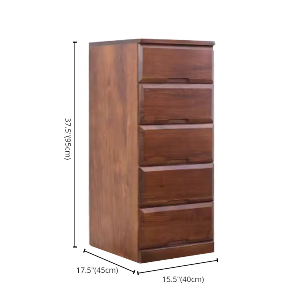 Traditional Wood Compact Brown Filing Cabinet with Drawers Image - 23