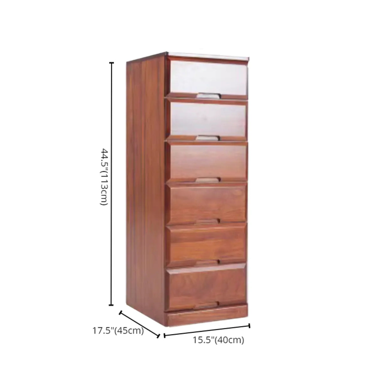 Traditional Wood Compact Brown Filing Cabinet with Drawers Image - 25