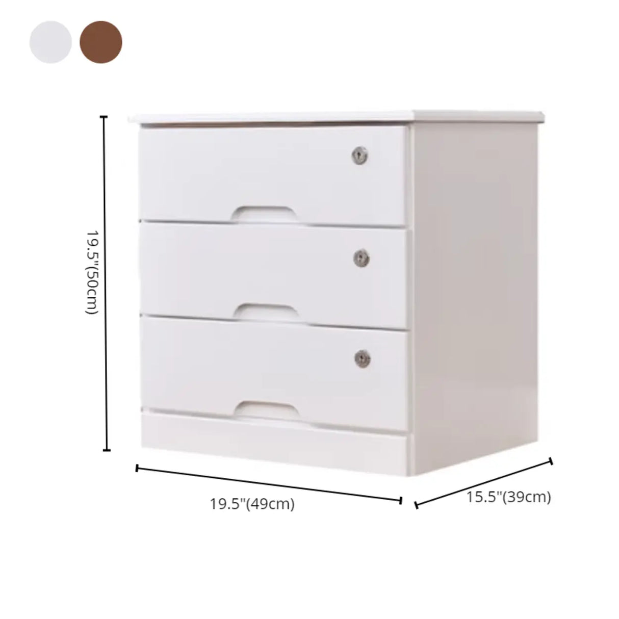 Traditional Wood Compact Brown Filing Cabinet with Drawers Image - 26