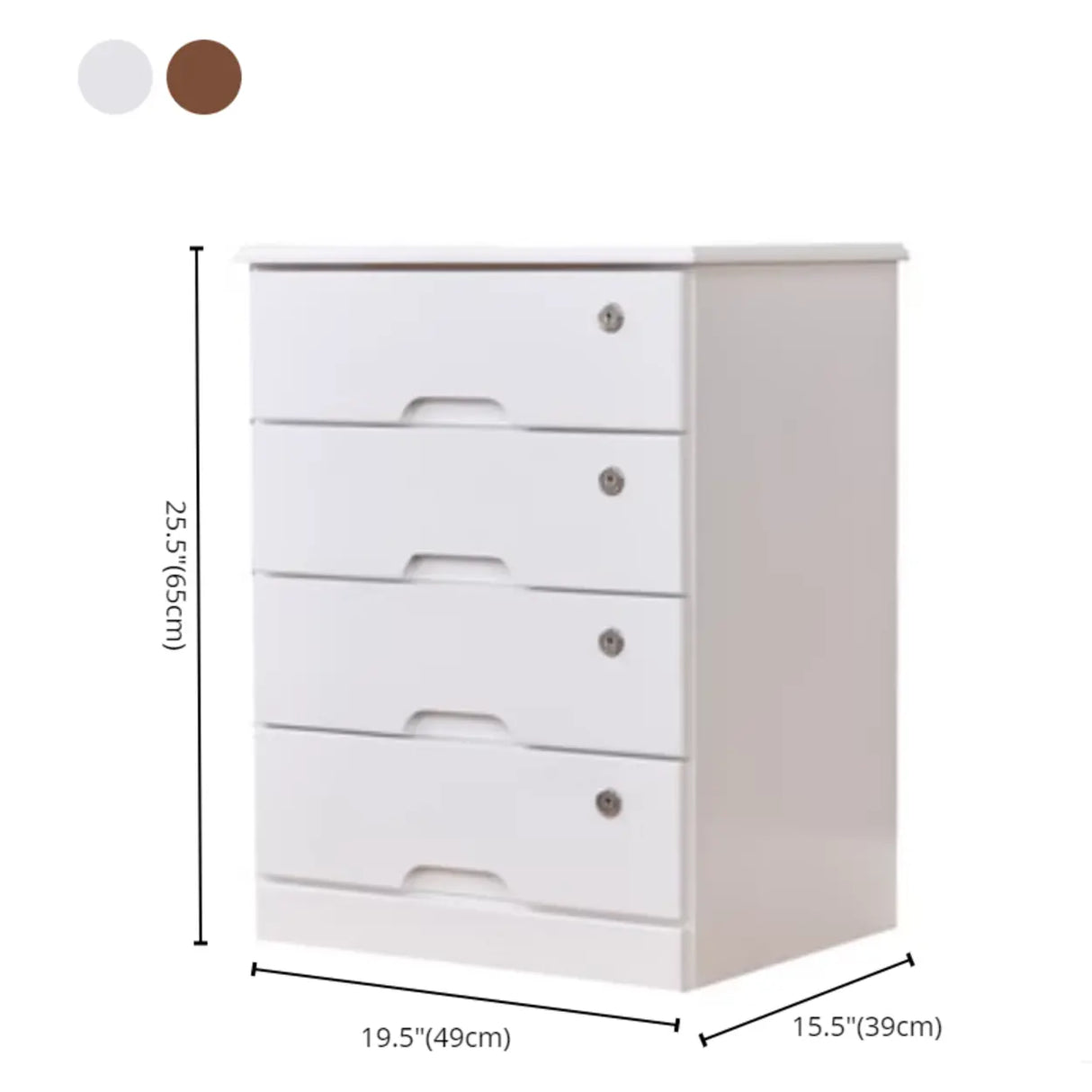 Traditional Wood Compact Brown Filing Cabinet with Drawers Image - 27