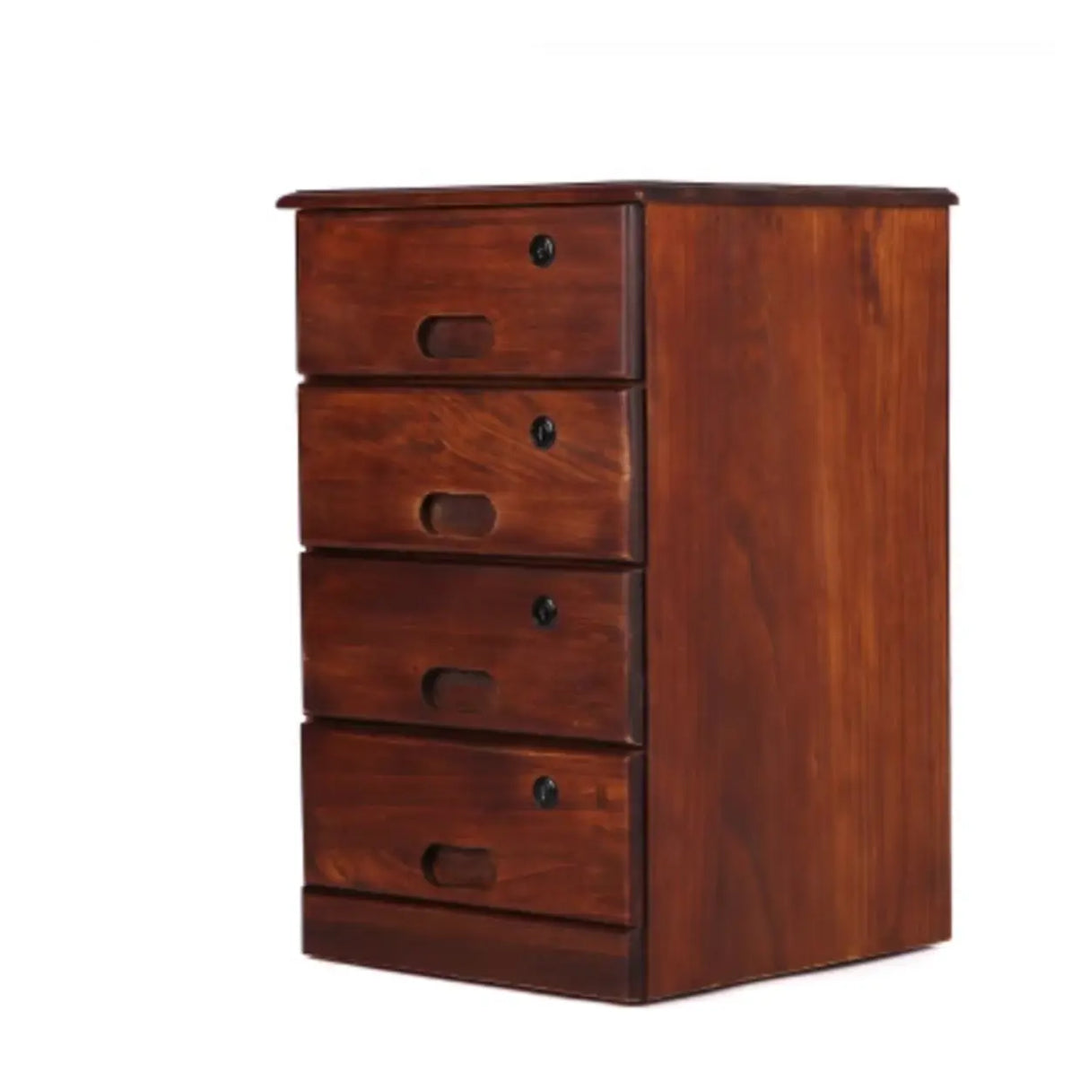 Traditional Wood Compact Brown Filing Cabinet with Drawers Image - 5