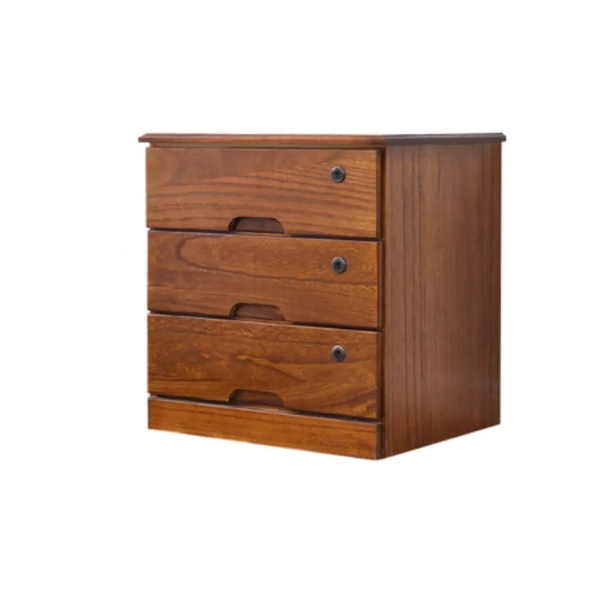 Traditional Wood Compact Brown Filing Cabinet with Drawers Image - 8