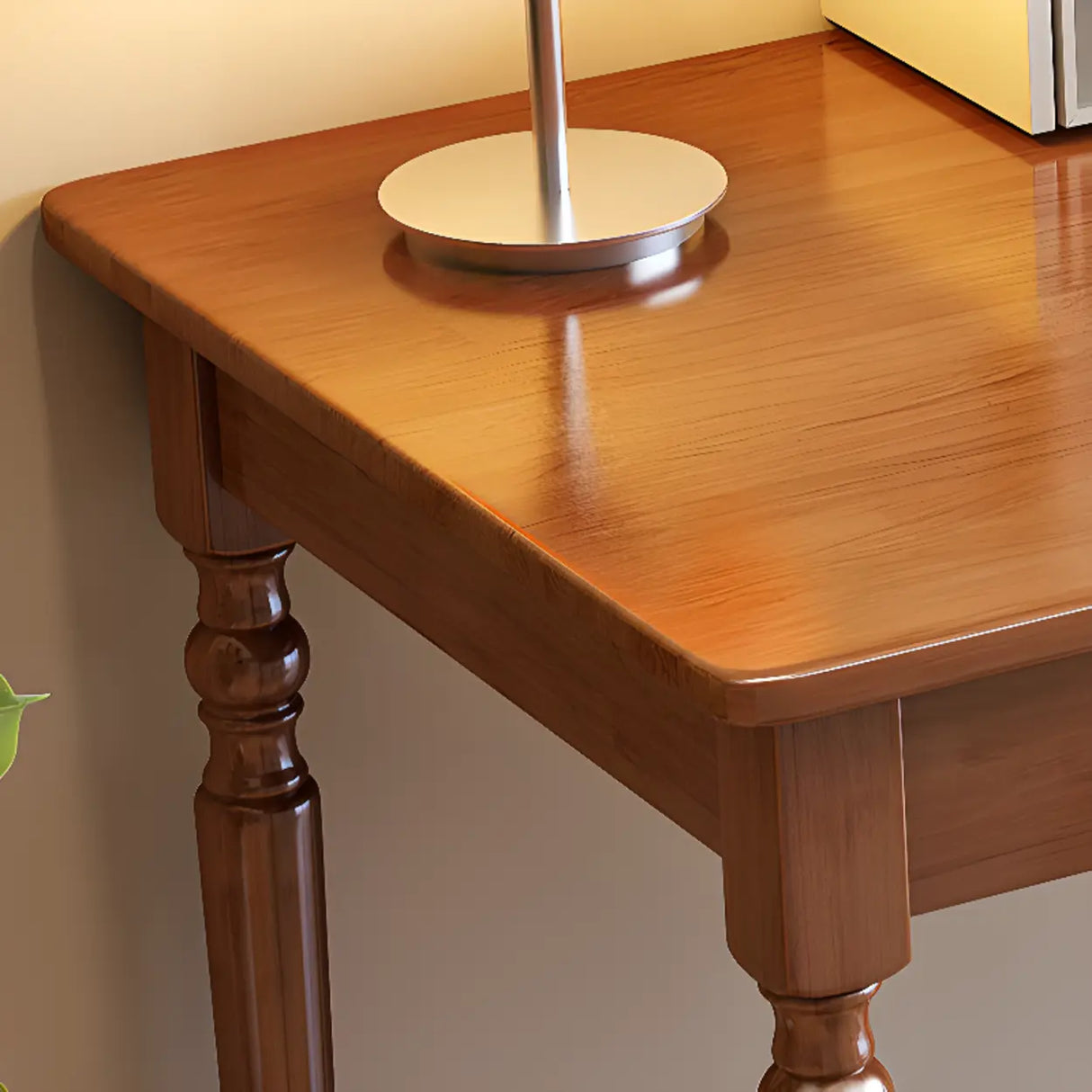 Traditional Wooden Drawers Rectangular Writing Desk Image - 3