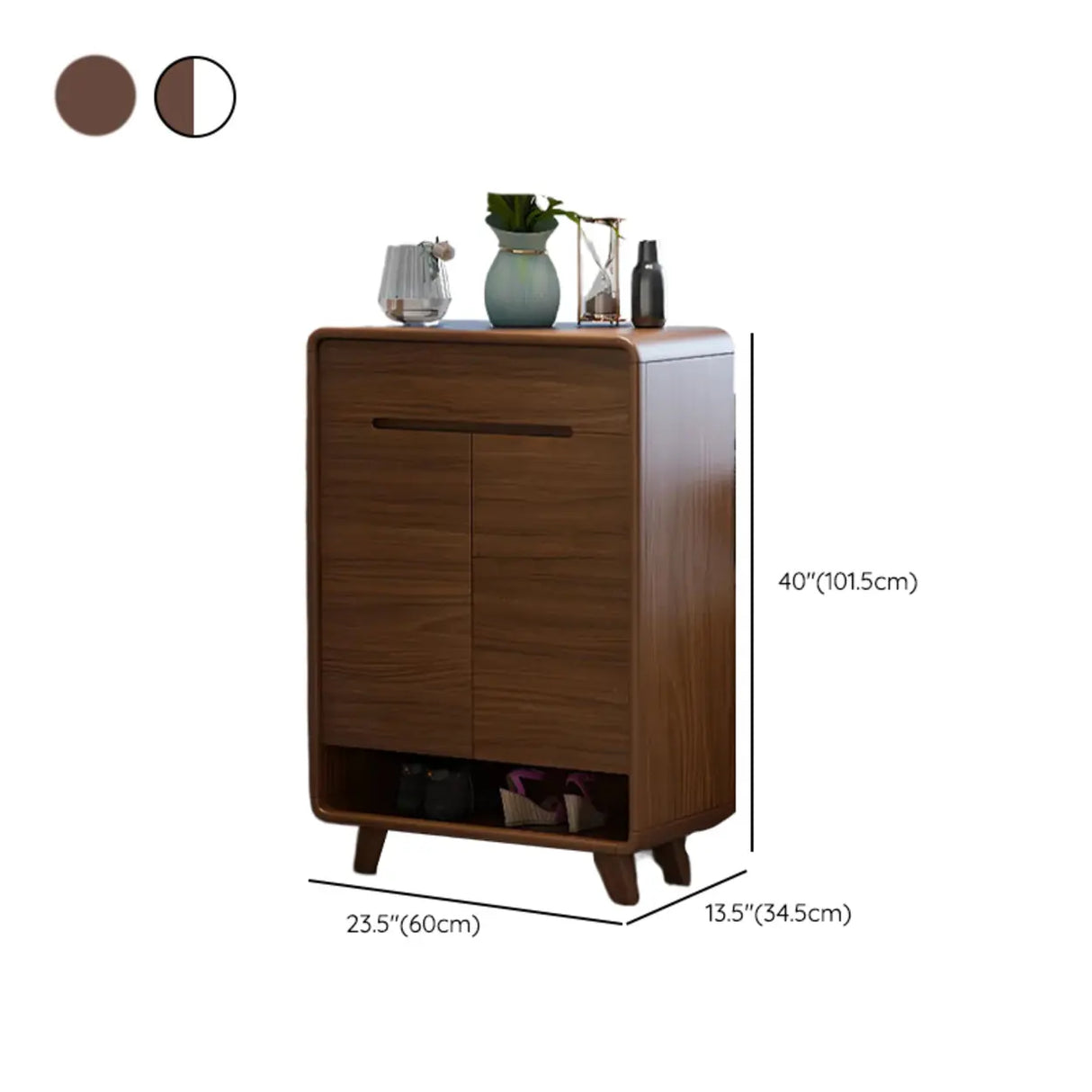 Traditional Wooden Entryway Brown Cabinet Shoe Storage