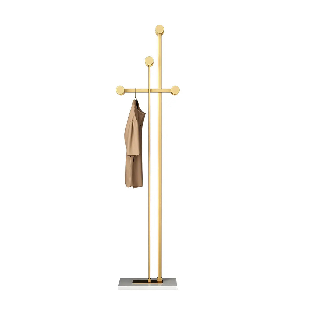 Tree Gold Tall Entryway Freestanding Coat Rack with Hooks Image - 10