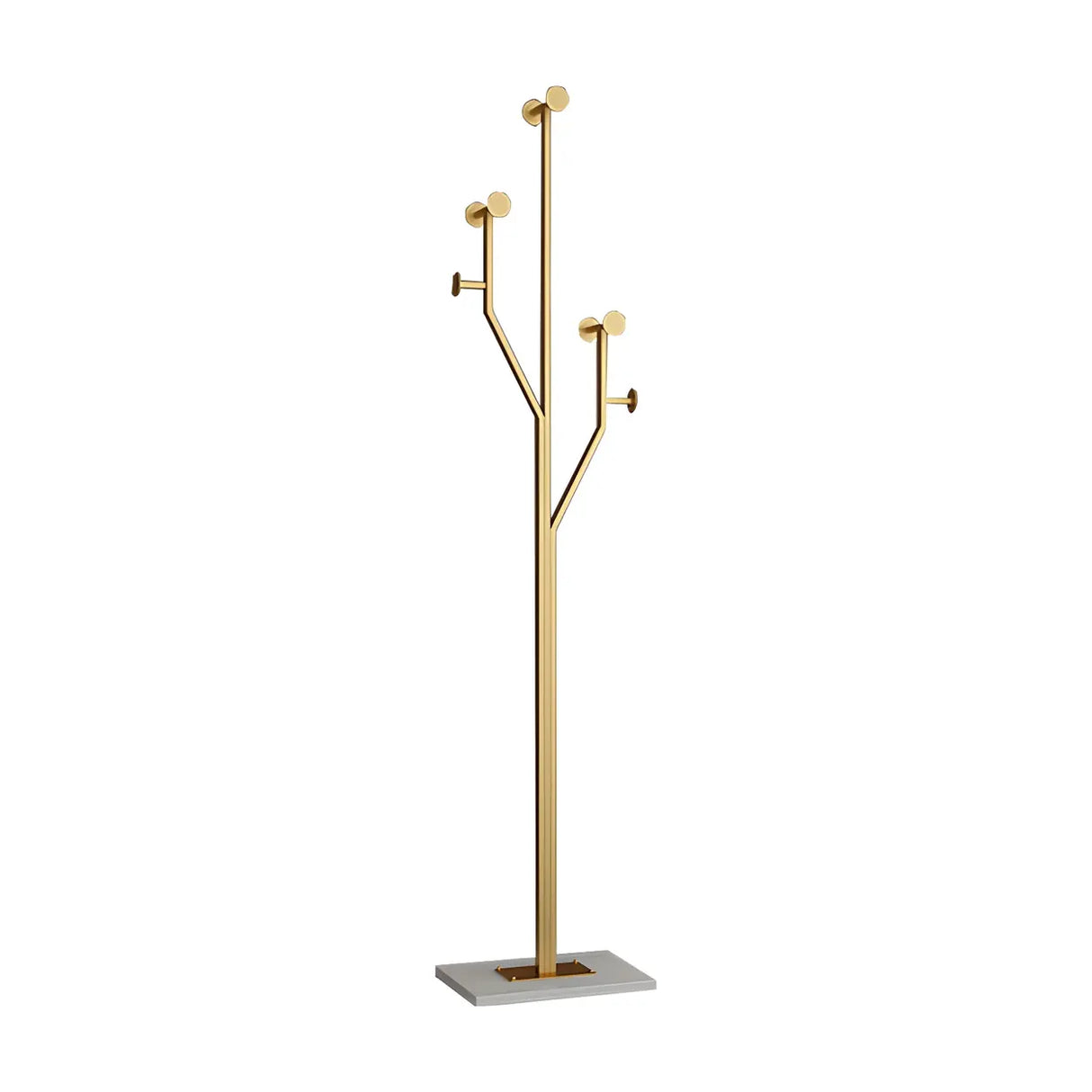 Tree Gold Tall Entryway Freestanding Coat Rack with Hooks Image - 17