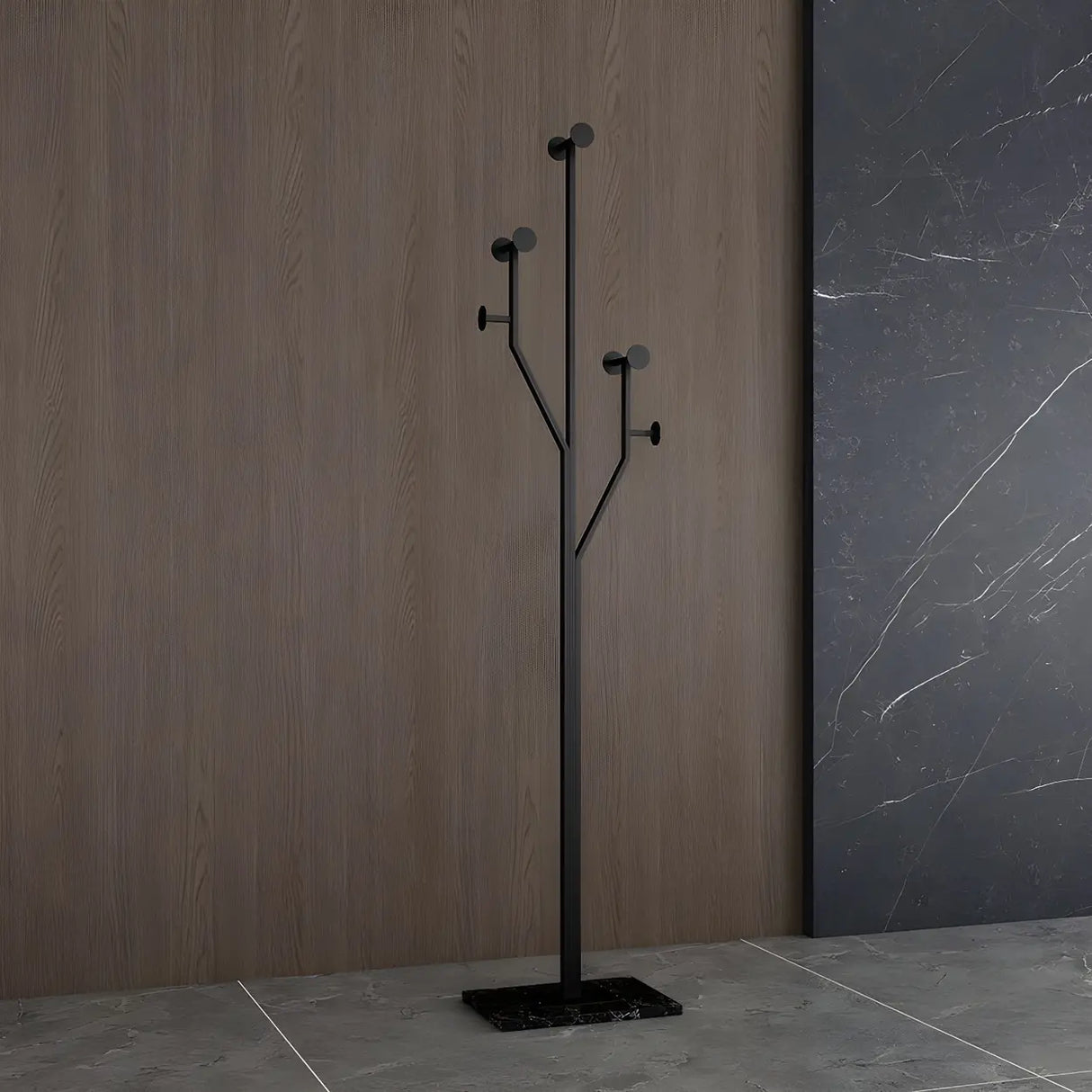 Tree Gold Tall Entryway Freestanding Coat Rack with Hooks Image - 18