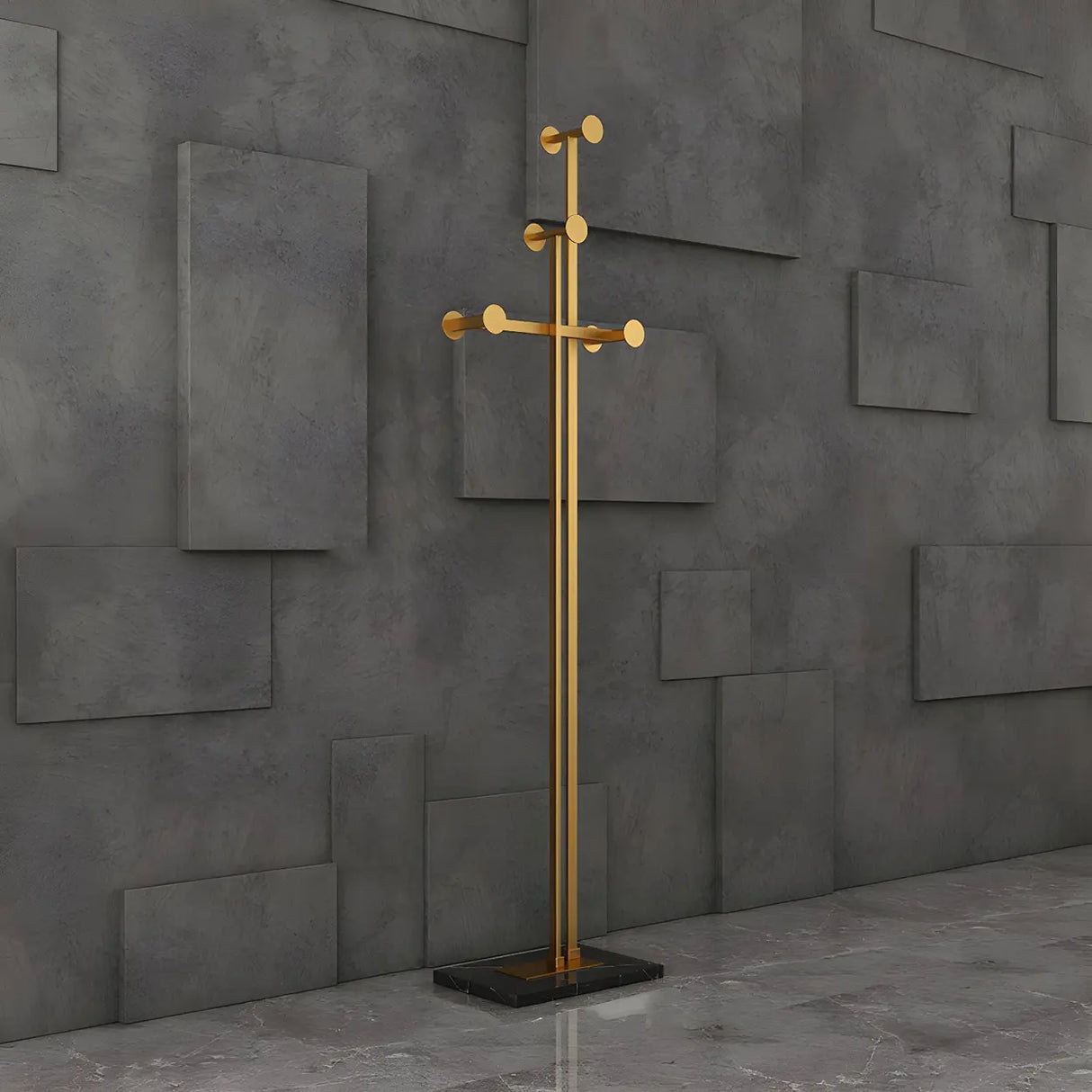 Tree Gold Tall Entryway Freestanding Coat Rack with Hooks Image - 21