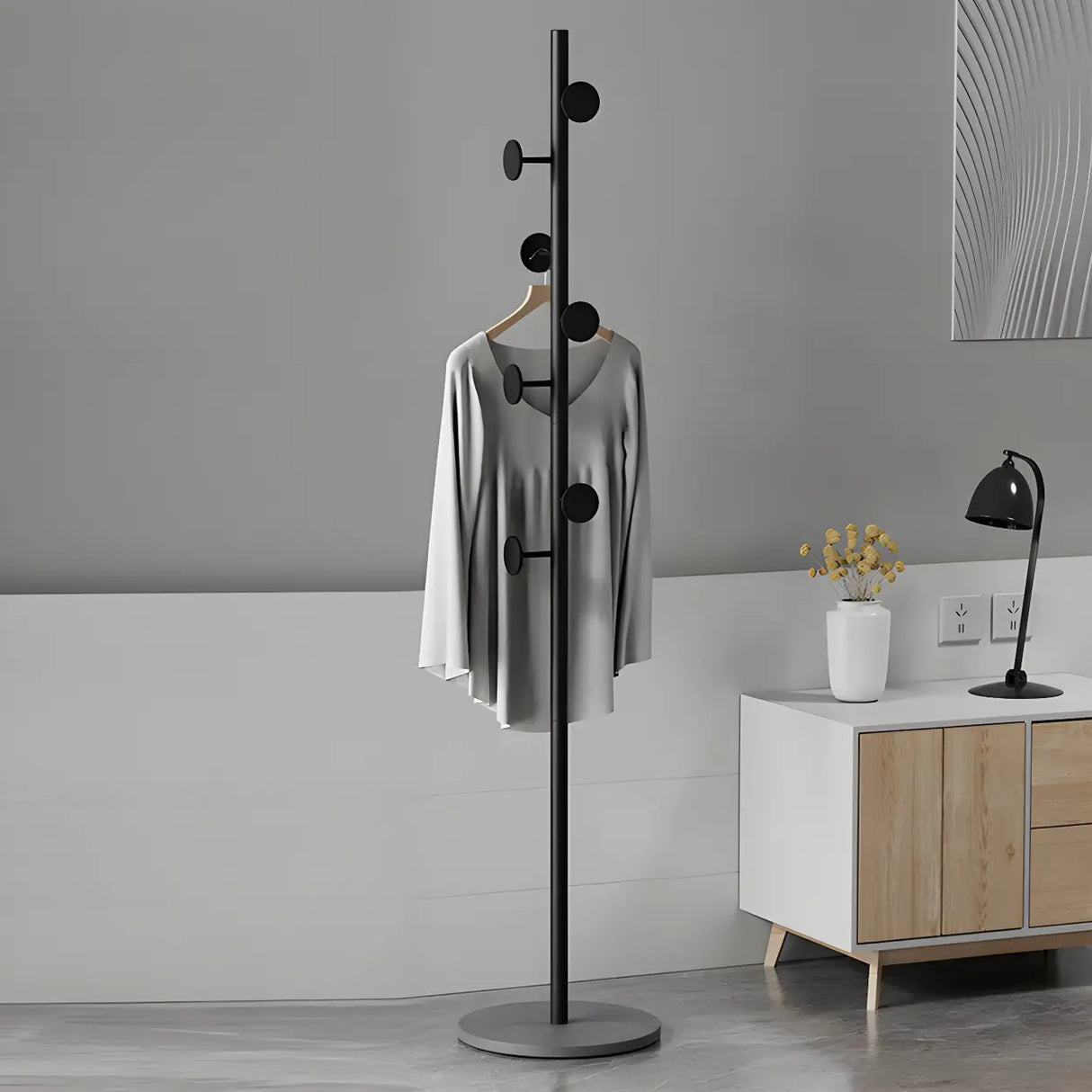 Tree Metal Gold Marble Freestanding Entryway Coat Rack Image - 11