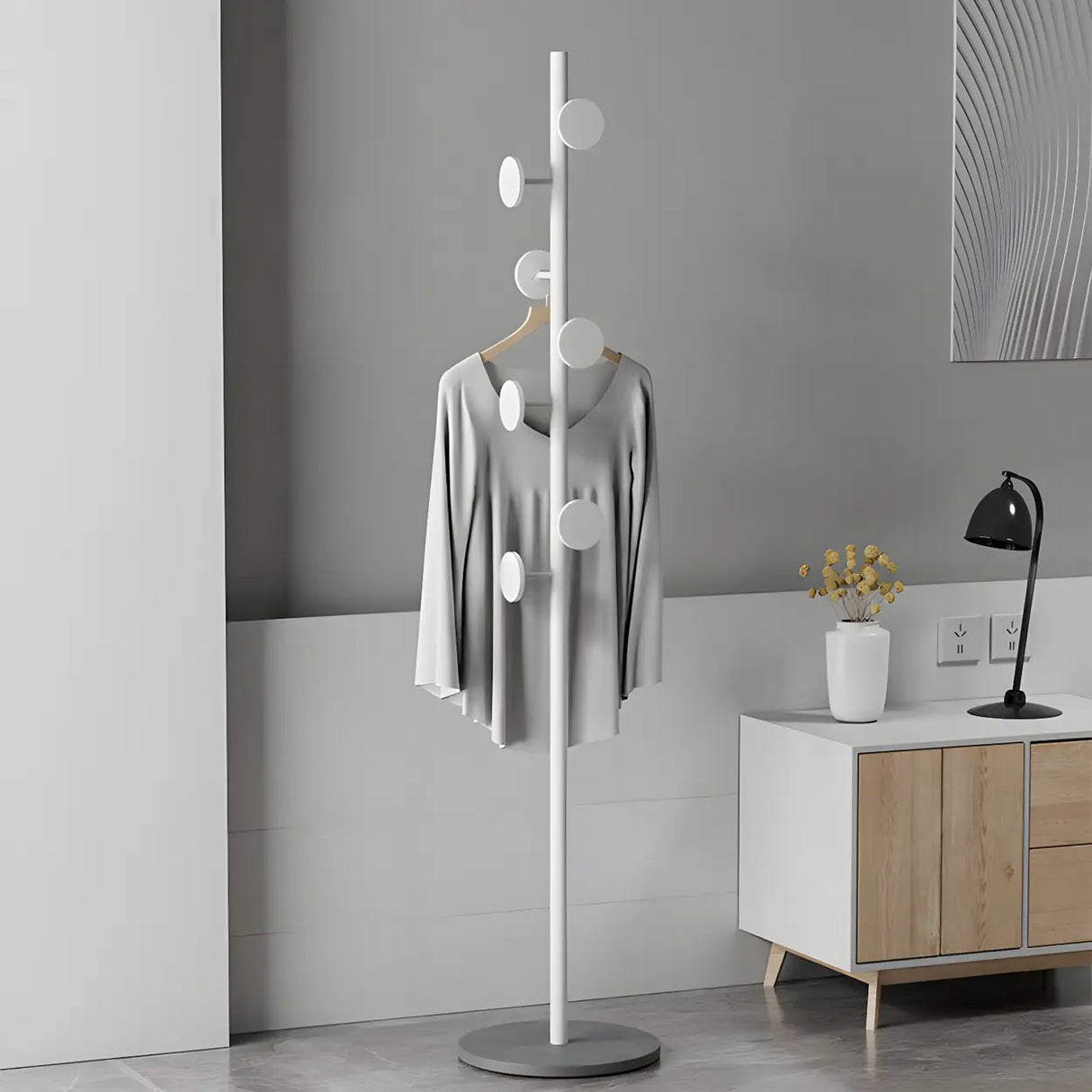 Tree Metal Gold Marble Freestanding Entryway Coat Rack Image - 21