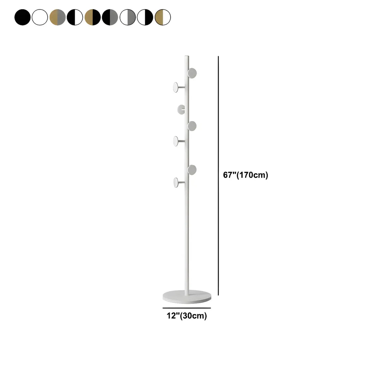 Tree Metal Gold Marble Freestanding Entryway Coat Rack Image - 32