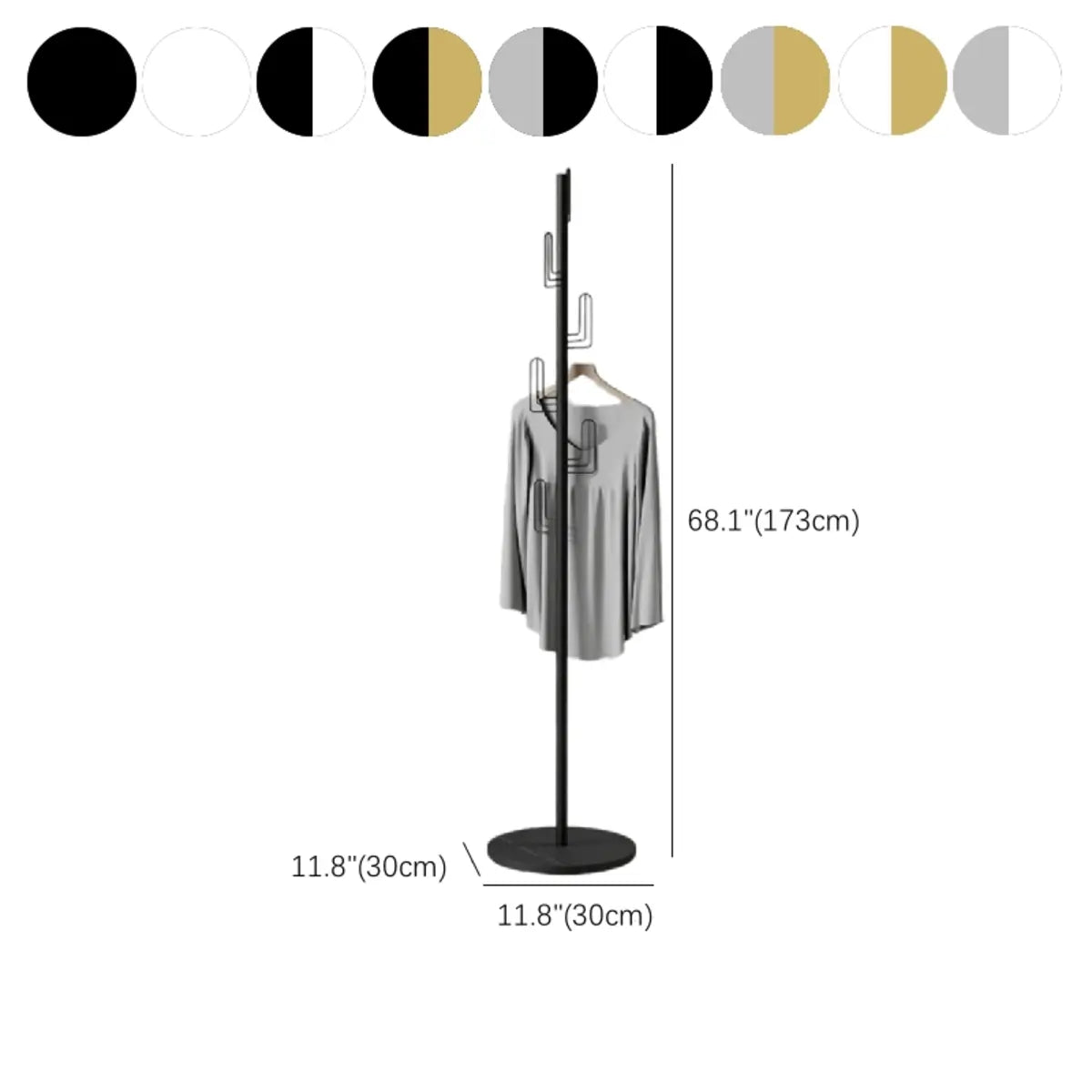 Tree Metal Hooks Multiple Colors Free Standing Coat Rack