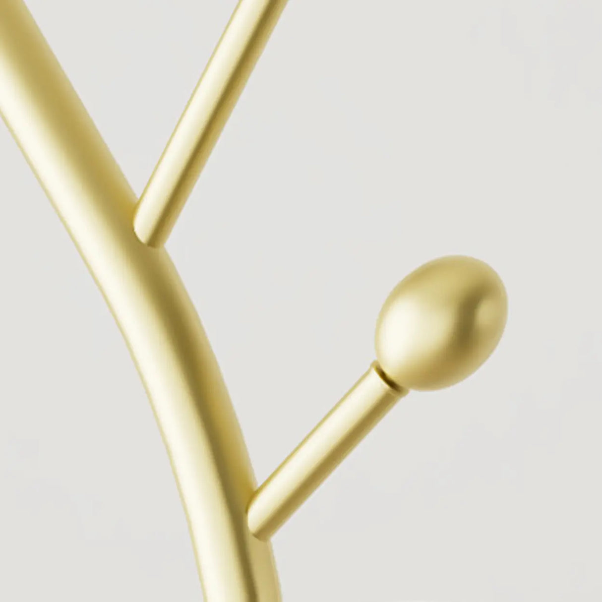 Tree-Shaped Gold Metal Freestanding Coat Rack with Hooks Image - 16