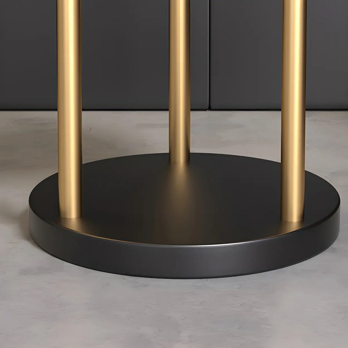 Tree-Shaped Round Gold Freestanding Coat Rack with Hooks Image - 15