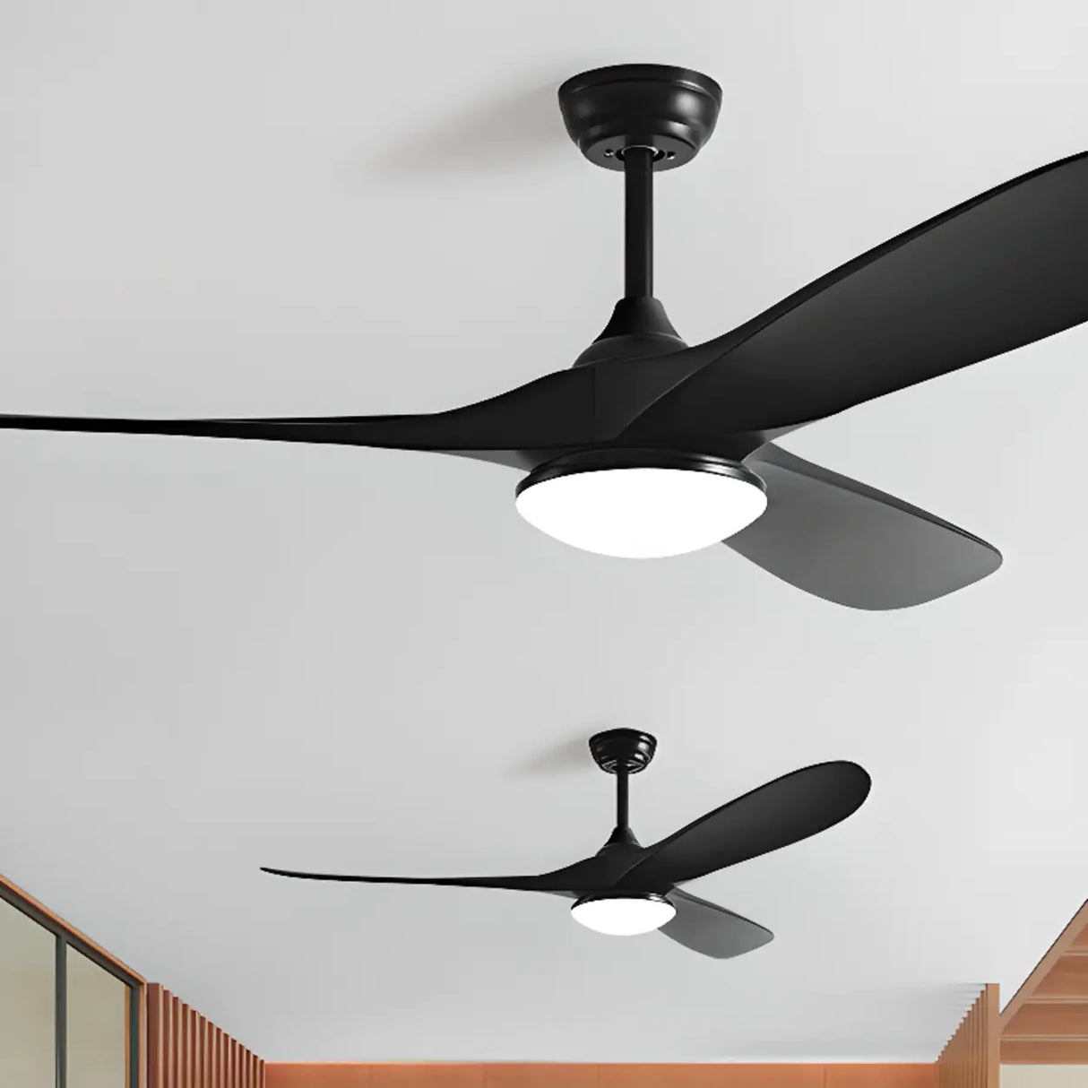 Trendy Adjustable Downrod 3 Blades Ceiling Fan Light Image - 2
