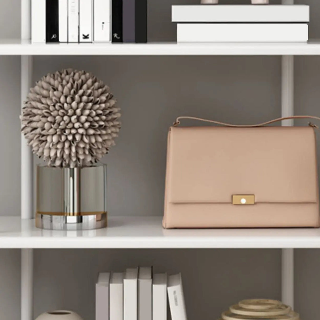 Trendy Arched Metal Frame 4-Shelf Display Bookshelf Image - 11