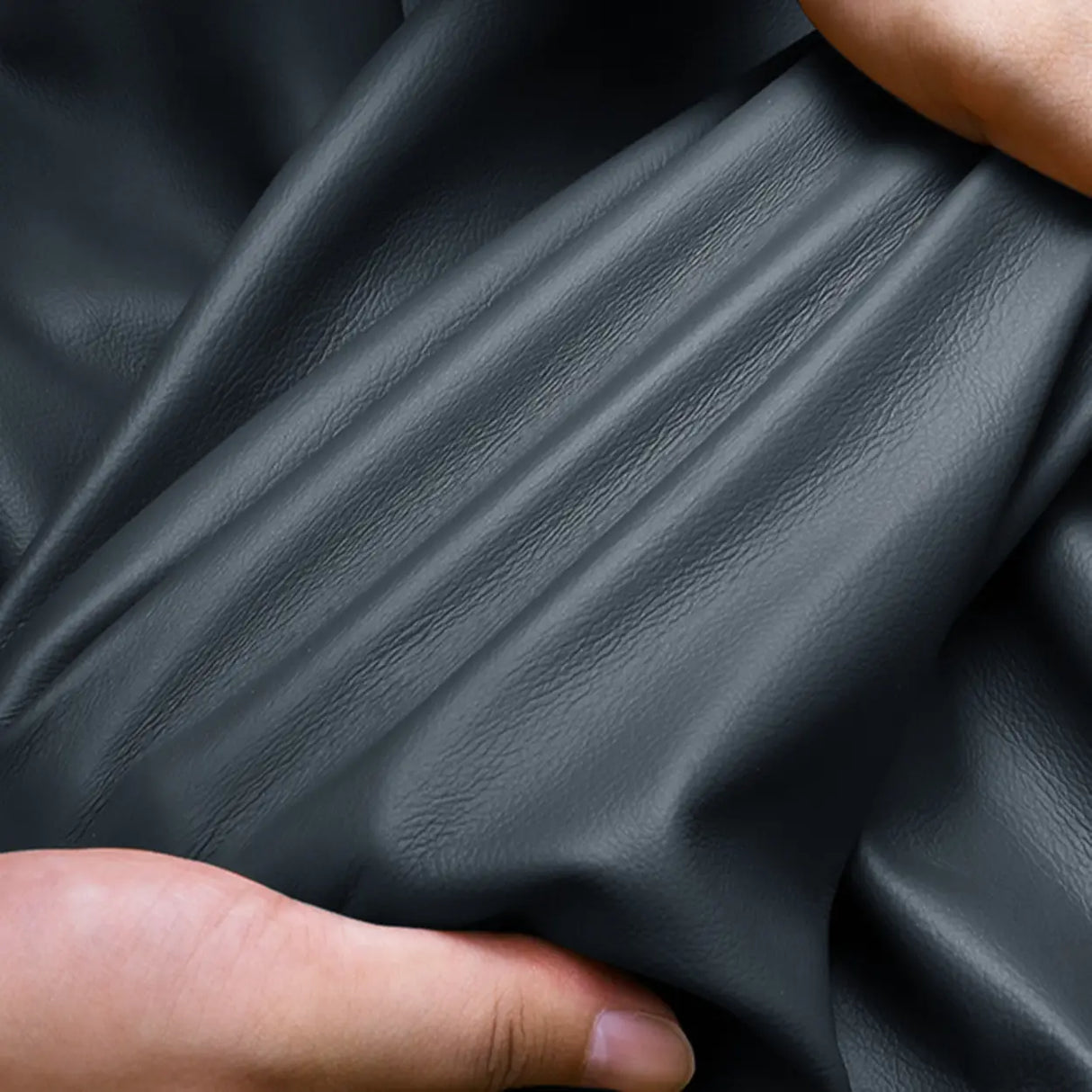 Trendy Black Faux Leather Square Arm Cushion Back Sofa Image - 10