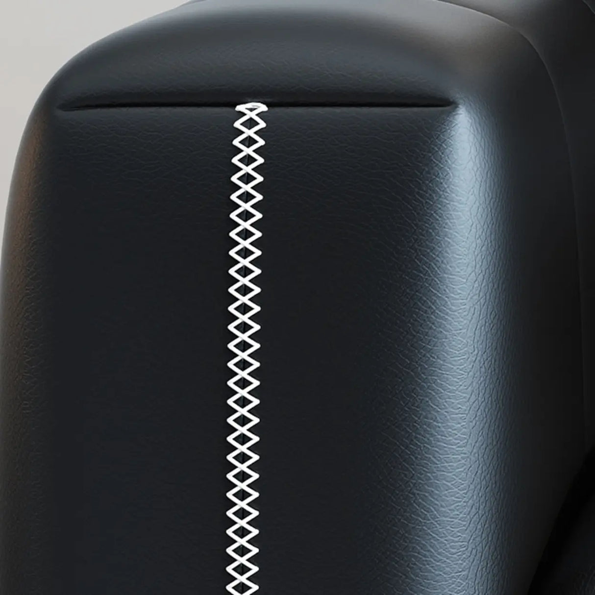 Trendy Black Faux Leather Square Arm Cushion Back Sofa Image - 14