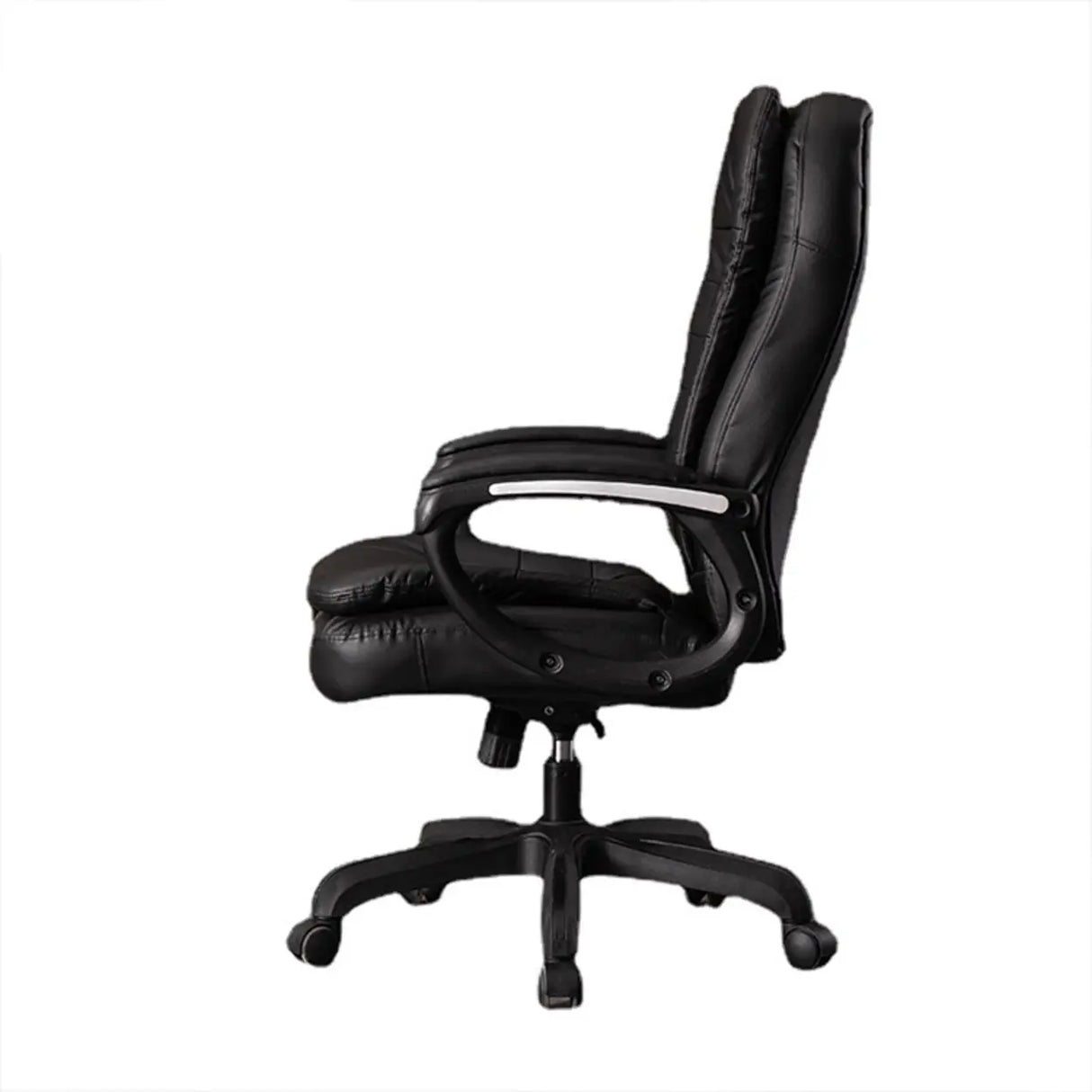 Trendy Brown Adjustable Ergonomic Leather Office Chair Image - 5