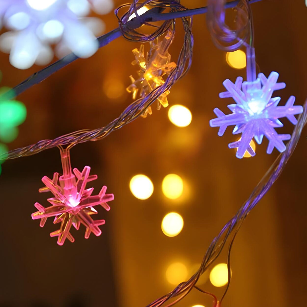 Trendy Christmas White Snowflake LED String Light Image - 10
