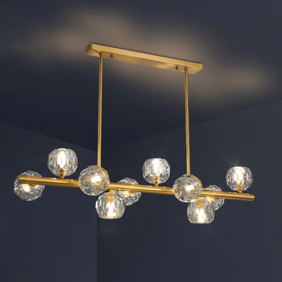 Trendy Crystal Glass Globe Island Chandelier Light Image - 13