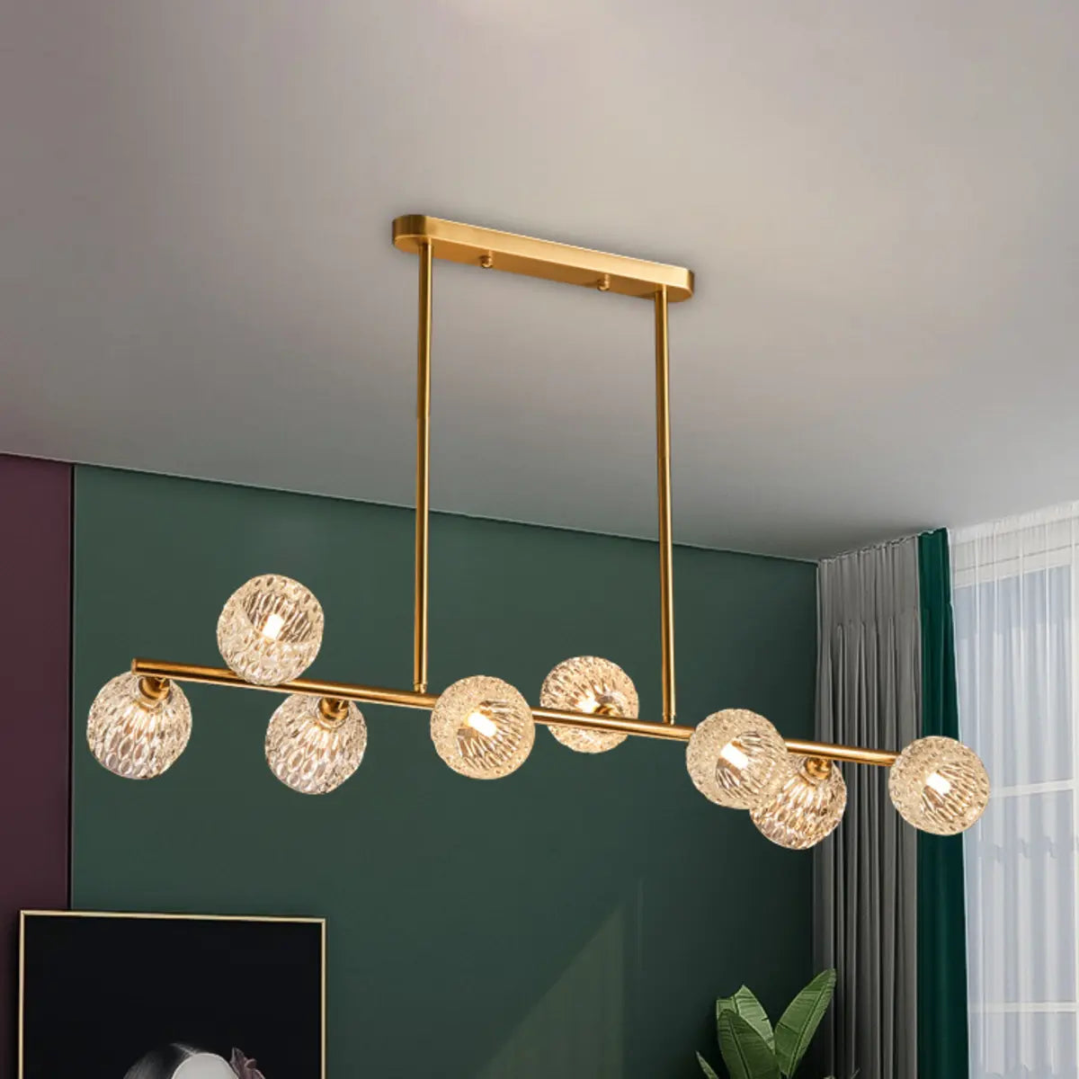 Trendy Crystal Glass Globe Island Chandelier Light Image - 14