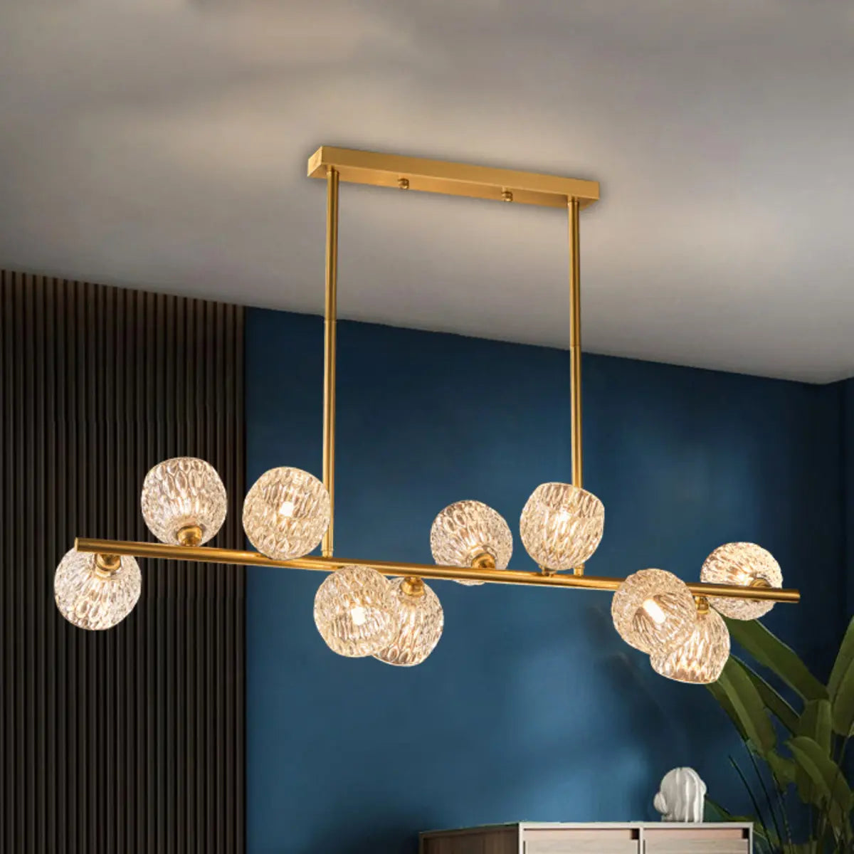 Trendy Crystal Glass Globe Island Chandelier Light Image - 15