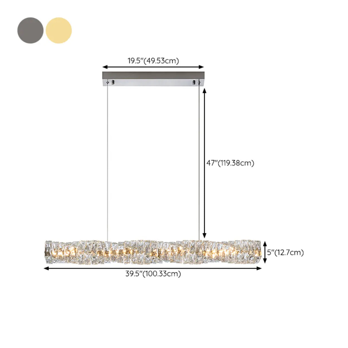 Trendy Crystal Rectangular Island Pendant Light