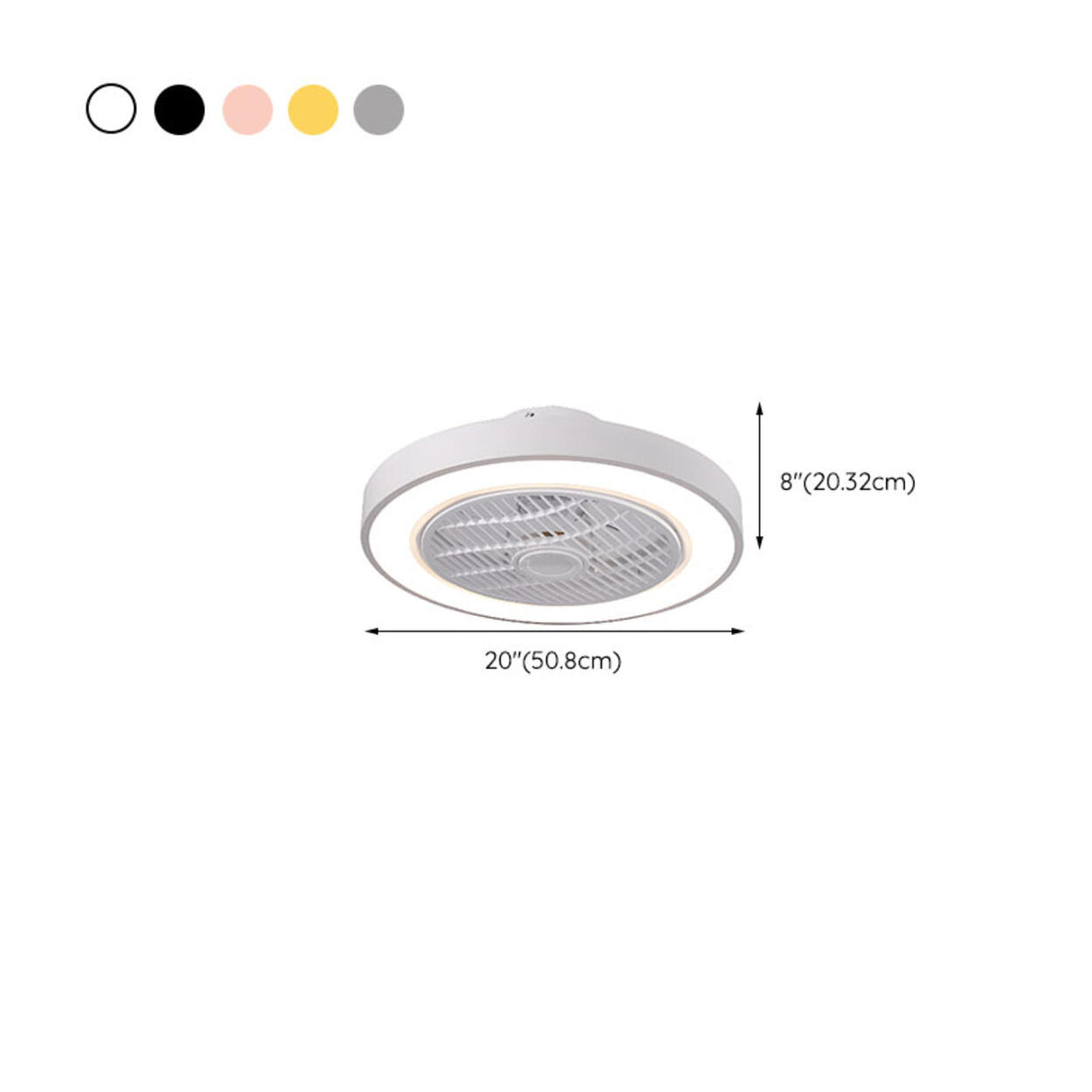 Trendy Dimming Colorful Flush Mounted Ceiling Fan Light