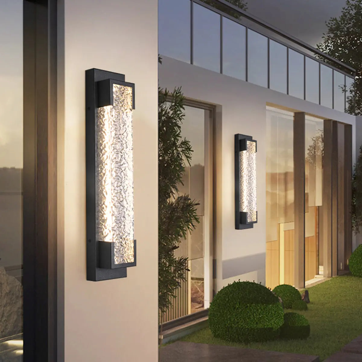 Trendy Geometric Steel Outdoor LED Wall Light Black Image - 4