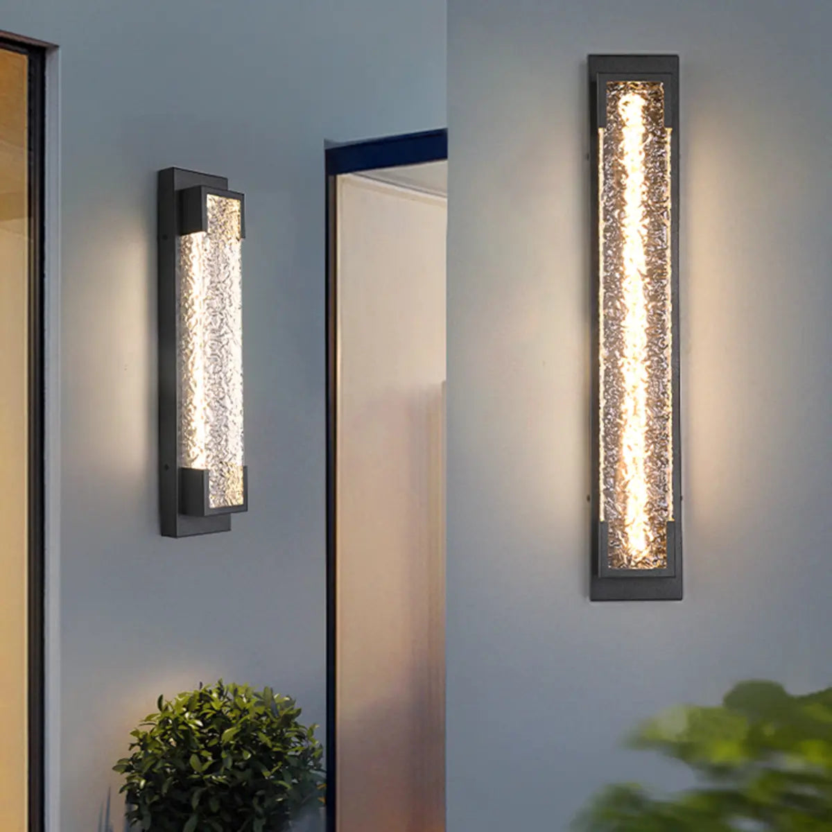 Trendy Geometric Steel Outdoor LED Wall Light Black Image - 6