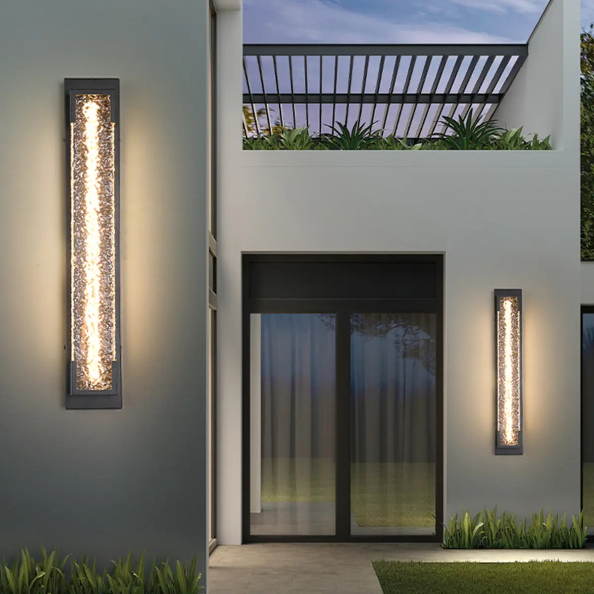 Trendy Geometric Steel Outdoor LED Wall Light Black Image - 7
